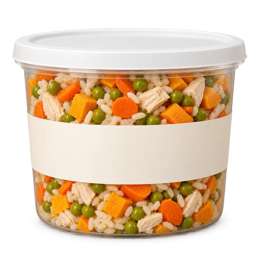 A clear container of RebelFood